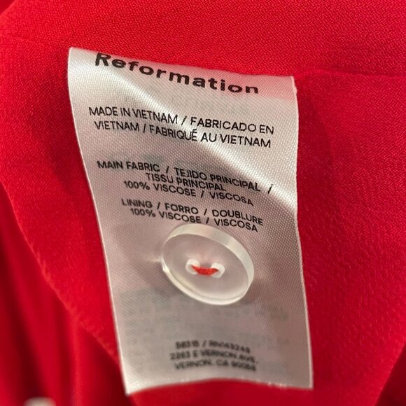 New Reformation Taiga Sweetheart Mini Dress Poinsetta Red 2, XS $218 - Picture 9 of 11